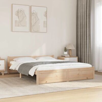 vidaXL Massivholz Bettgestell 140x190 cm - Bettrahmen vidaXL Massivholz Bettgestell 140x190 cm - Bettrahmen