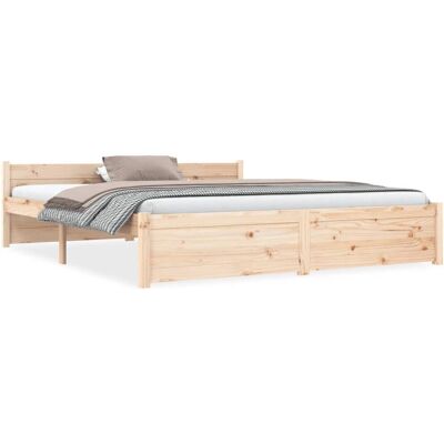 vidaXL Bettrahmen aus Massivholz King Size - Bettgestell vidaXL Bettrahmen aus Massivholz King Size - Bettgestell