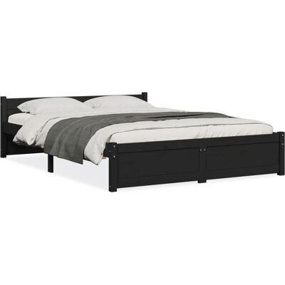 vidaXL 815053 Sängestomme - Massivt trä, Musta, 150x200 cm, King Size vidaXL 815053 Sängestomme - Massivt trä, Musta, 150x200 cm, King Size