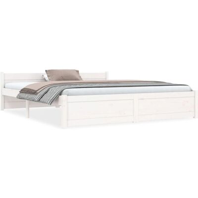 vidaXL 815055 Bedframe - Hout, Wit, 160x200 cm vidaXL 815055 Bedframe - Hout, Wit, 160x200 cm