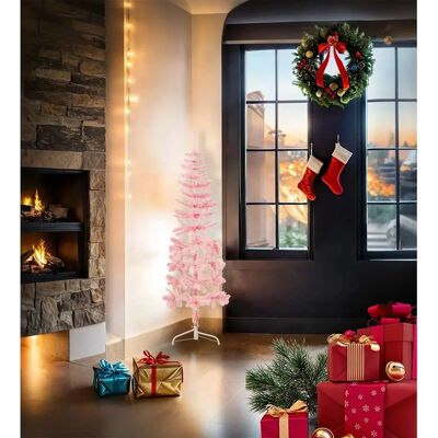 vidaXL Rosa 120cm Halber Weihnachtsbaum mit Ständer vidaXL Rosa 120cm Halber Weihnachtsbaum mit Ständer