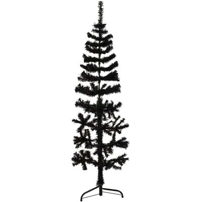vidaXL Sapin de Noël artificiel moitié noir 120cm avec support - Publicité vidaXL Sapin de Noël artificiel moitié noir 120cm avec support - Publicité