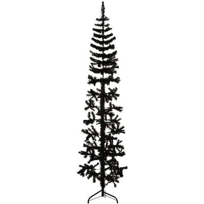 vidaXL Schwarzer 210 cm Schlanker Künstlicher Halber Weihnachtsbaum mit Ständer vidaXL Schwarzer 210 cm Schlanker Künstlicher Halber Weihnachtsbaum mit Ständer