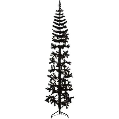 vidaXL Schwarzer 240 cm Halber Weihnachtsbaum mit Ständer - Weihnachtsbaum vidaXL Schwarzer 240 cm Halber Weihnachtsbaum mit Ständer - Weihnachtsbaum