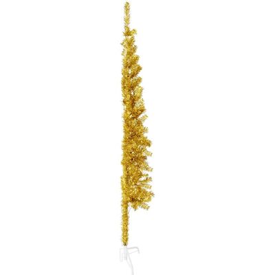 vidaXL Gold 120cm Schlanker Künstlicher Halber Weihnachtsbaum mit Ständer vidaXL Gold 120cm Schlanker Künstlicher Halber Weihnachtsbaum mit Ständer