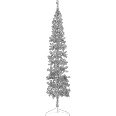 vidaXL Silber 240 cm Halber Weihnachtsbaum mit Ständer - Weihnachtsbaum vidaXL Silber 240 cm Halber Weihnachtsbaum mit Ständer - Weihnachtsbaum