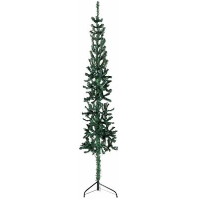 vidaXL 210 cm Grüner Schlanker Halber Weihnachtsbaum mit Ständer vidaXL 210 cm Grüner Schlanker Halber Weihnachtsbaum mit Ständer