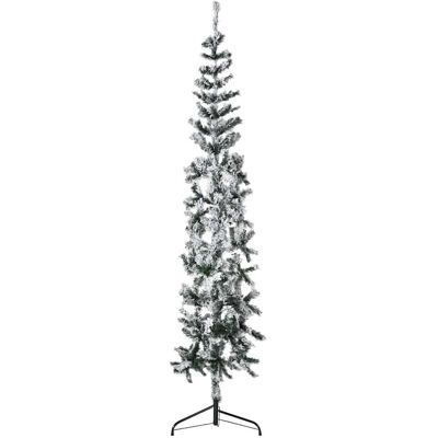 vidaXL Schlanker Künstlicher Halber Weihnachtsbaum mit Schnee - 180 cm vidaXL Schlanker Künstlicher Halber Weihnachtsbaum mit Schnee - 180 cm