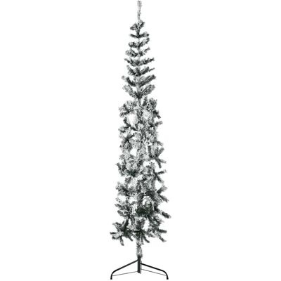 vidaXL Weiß und Grün Schlanker Künstlicher Weihnachtsbaum - Weihnachtsbaum vidaXL Weiß und Grün Schlanker Künstlicher Weihnachtsbaum - Weihnachtsbaum