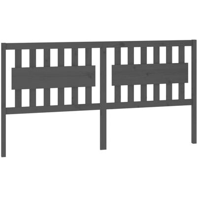 vidaXL Kopfteil Grau 185.5x4x100 cm Massives Kiefernholz - Kopfteile vidaXL Kopfteil Grau 185.5x4x100 cm Massives Kiefernholz - Kopfteile
