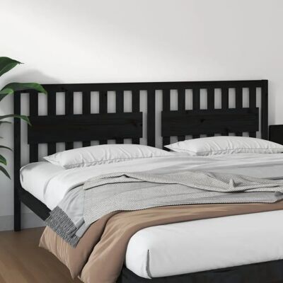 vidaXL Schwarzes Kiefernholz Kopfteil - 205,5 x 4 x 100 cm Bettkopfteil vidaXL Schwarzes Kiefernholz Kopfteil - 205,5 x 4 x 100 cm Bettkopfteil