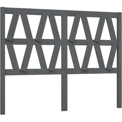 vidaXL Kopfteil Grau 126x4x100 cm Massiv Kiefernholz - Kopfteil vidaXL Kopfteil Grau 126x4x100 cm Massiv Kiefernholz - Kopfteil