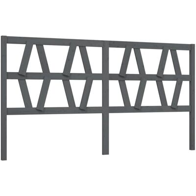 vidaXL Kopfteil Grau 206x4x100 cm Massives Kiefernholz - Kopfteil vidaXL Kopfteil Grau 206x4x100 cm Massives Kiefernholz - Kopfteil