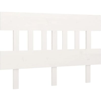 vidaXL Headboard White 123.5x3x81 cm Solid Pine Wood - Headboard vidaXL Headboard White 123.5x3x81 cm Solid Pine Wood - Headboard