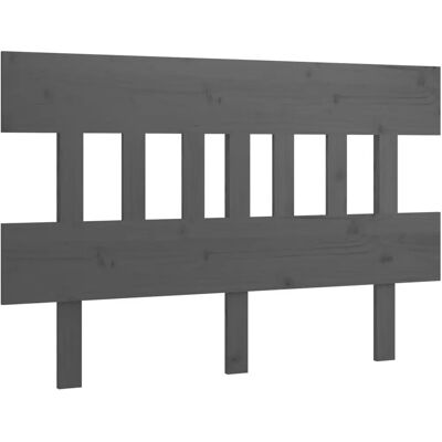 vidaXL Kopfteil Grau 123.5x3x81 cm Massives Kiefernholz - Kopfteil vidaXL Kopfteil Grau 123.5x3x81 cm Massives Kiefernholz - Kopfteil