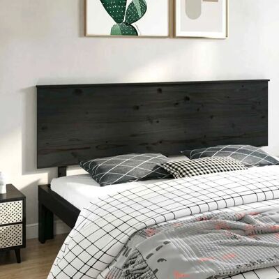 vidaXL Bettkopfteil Schwarz 204x6x82,5 cm Massivholz Kiefer - Bettkopfteil vidaXL Bettkopfteil Schwarz 204x6x82,5 cm Massivholz Kiefer - Bettkopfteil