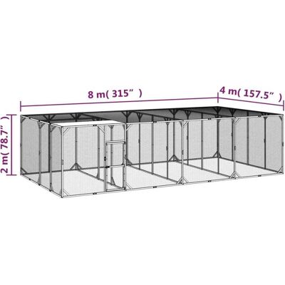 vidaXL Kippenhok - 800x400x200 cm Massief Dennenhout vidaXL Kippenhok - 800x400x200 cm Massief Dennenhout