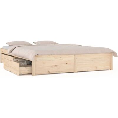 vidaXL Bettgestell mit Schubladen - 140x200 cm - Braun - vidaXL vidaXL Bettgestell mit Schubladen - 140x200 cm - Braun - vidaXL