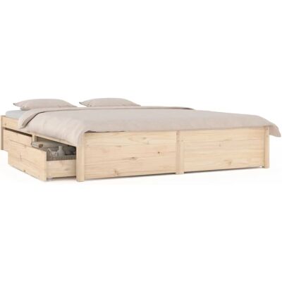 vidaXL Bettgestell mit Schubladen - Holzplattformbett für 150x200 cm Matratze vidaXL Bettgestell mit Schubladen - Holzplattformbett für 150x200 cm Matratze