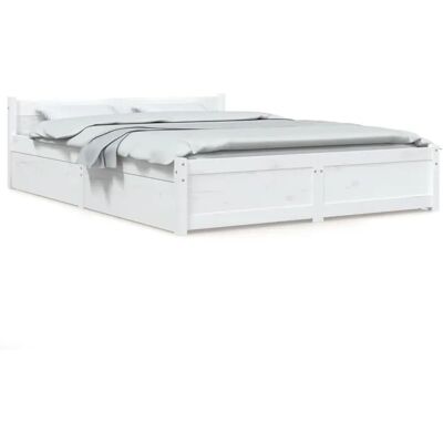 vidaXL 3103550 Bettgestell Weiß mit Schubladen - Bettgestell vidaXL 3103550 Bettgestell Weiß mit Schubladen - Bettgestell