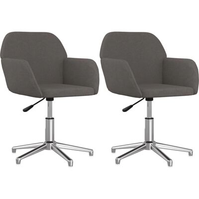 Vidaxl Sillas Giratorias Grises Oscuras - Sillas de Comedor Vidaxl Sillas Giratorias Grises Oscuras - Sillas de Comedor