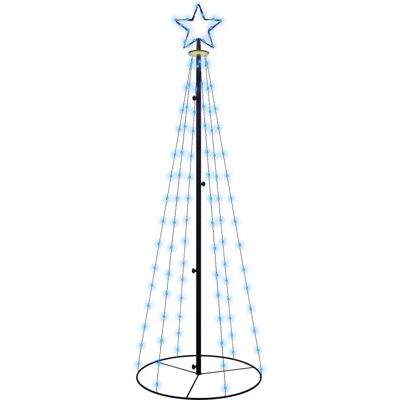 vidaXL Blå kegleformet LED-juletræ 108 LED 70x180 cm vidaXL Blå kegleformet LED-juletræ 108 LED 70x180 cm