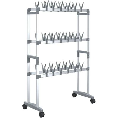 vidaXL Schuhregal mit Rädern Silber - Schuhorganizer Regal Stand Aufbewahrung vidaXL Schuhregal mit Rädern Silber - Schuhorganizer Regal Stand Aufbewahrung