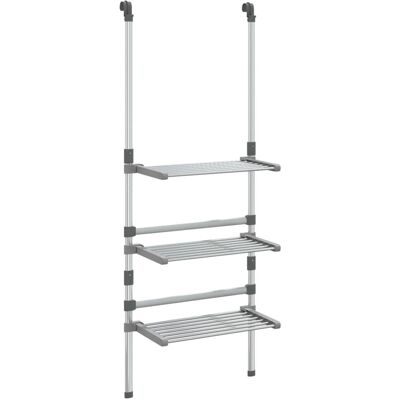 vidaXL Tendedero colgante de 3 niveles de aluminio plateado - Tendedero vidaXL Tendedero colgante de 3 niveles de aluminio plateado - Tendedero