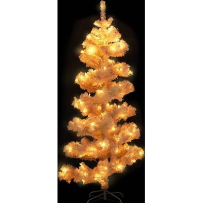 vidaXL Weißer Spiral-Weihnachtsbaum - 150x80 cm, mit LEDs & Ständer vidaXL Weißer Spiral-Weihnachtsbaum - 150x80 cm, mit LEDs & Ständer