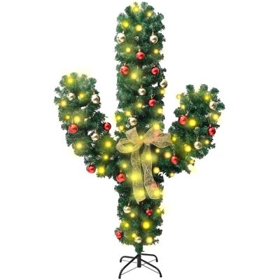 Cactus de Noël vidaXL avec Support et LED Vert - Plante Artificielle - Publicité Cactus de Noël vidaXL avec Support et LED Vert - Plante Artificielle - Publicité