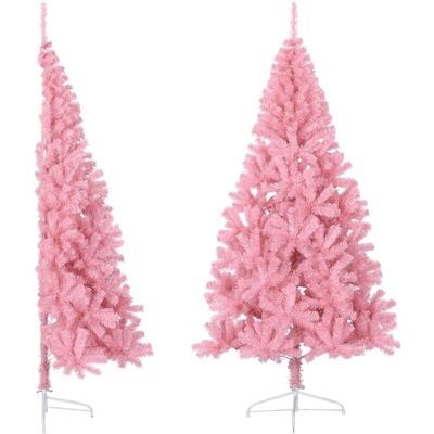 vidaXL Rosa Halb-Weihnachtsbaum 240 cm mit Ständer vidaXL Rosa Halb-Weihnachtsbaum 240 cm mit Ständer