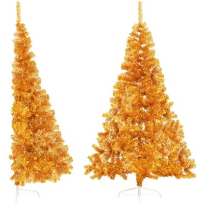 vidaXL Künstlicher Halb-Weihnachtsbaum Mit Ständer 150 Cm Pvc Farbe: Gold vidaXL Künstlicher Halb-Weihnachtsbaum Mit Ständer 150 Cm Pvc Farbe: Gold