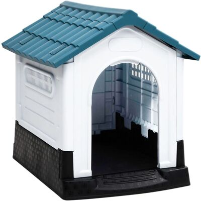 vidaXL Hundehütte Blau 57x68x66 cm Polypropylen - Hundehütte vidaXL Hundehütte Blau 57x68x66 cm Polypropylen - Hundehütte
