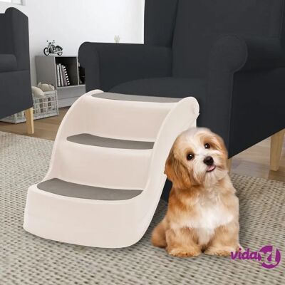 vidaXL Hundetreppe mit 3 Stufen Faltbar Creme - Hundetreppe vidaXL Hundetreppe mit 3 Stufen Faltbar Creme - Hundetreppe