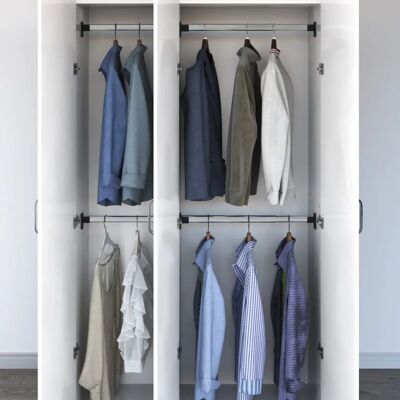 vidaXL Barres de penderie Argentées - Réglables 58-100cm - Rail d'armoire - Publicité vidaXL Barres de penderie Argentées - Réglables 58-100cm - Rail d'armoire - Publicité
