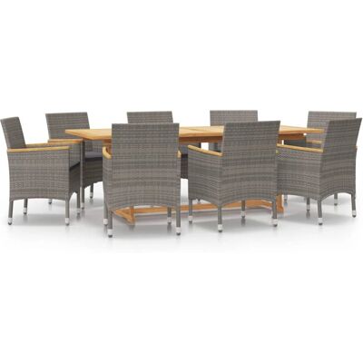 VidaXL Outdoor-Möbelset - Akazie, Grau, 8 Sitzplätze VidaXL Outdoor-Möbelset - Akazie, Grau, 8 Sitzplätze