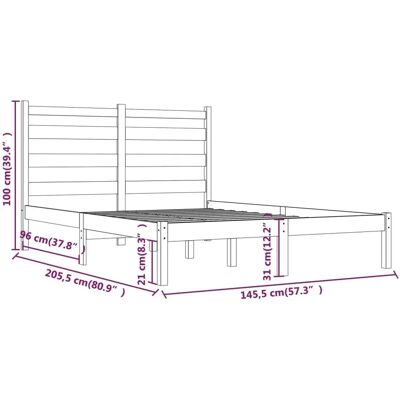 vidaXL Braune 140x200 cm Massiv Kiefer Bettgestell - Bett vidaXL Braune 140x200 cm Massiv Kiefer Bettgestell - Bett