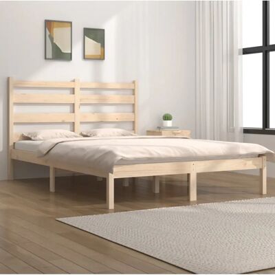 vidaXL Massivholz Kiefer Bettgestell - 160x200 cm - Braun vidaXL Massivholz Kiefer Bettgestell - 160x200 cm - Braun
