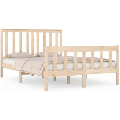 vidaXL Sängstomme 135x190cm Vakaa puinen sänky vidaXL Sängstomme 135x190cm Vakaa puinen sänky