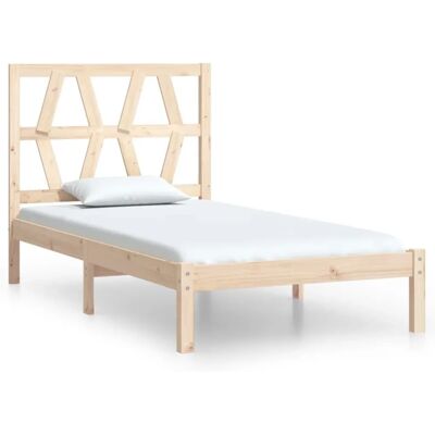 vidaXL 3103963 Bedframe - Massief dennenhout, bruin - 90 x 190 cm vidaXL 3103963 Bedframe - Massief dennenhout, bruin - 90 x 190 cm