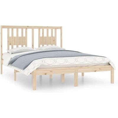 vidaXL Bettgestell Massives Kiefernholz 120x190 cm - Stützende Latten & Kopfteil vidaXL Bettgestell Massives Kiefernholz 120x190 cm - Stützende Latten & Kopfteil