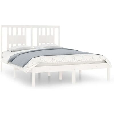 vidaXL 3104044 Bettgestell Weiß Massives Kiefernholz 140x190 cm - Bettgestell vidaXL 3104044 Bettgestell Weiß Massives Kiefernholz 140x190 cm - Bettgestell
