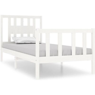 vidaXL 3104094 Sänkykehys Valkoinen Massiivipuu 90x190 cm - Sänky vidaXL 3104094 Sänkykehys Valkoinen Massiivipuu 90x190 cm - Sänky