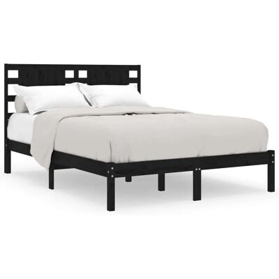 vidaXL Zwart dennenhouten bedframe - 200x200cm - Bedframe vidaXL Zwart dennenhouten bedframe - 200x200cm - Bedframe