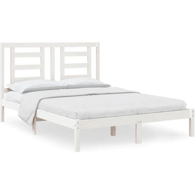 vidaXL Weißes Kiefernbettgestell 140x190cm - Bettgestell vidaXL Weißes Kiefernbettgestell 140x190cm - Bettgestell