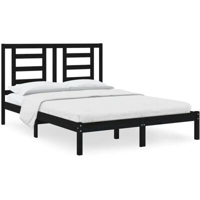 vidaXL Massivholz Kiefer Bettgestell Schwarz 140x190 cm - Bettgestell vidaXL Massivholz Kiefer Bettgestell Schwarz 140x190 cm - Bettgestell