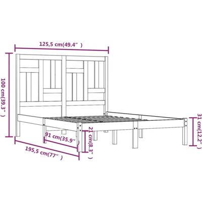 vidaXL Sengestel Small Double - Træ Sengebund vidaXL Sengestel Small Double - Træ Sengebund