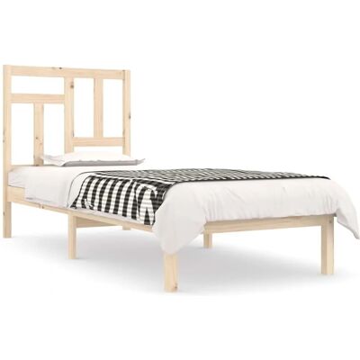 vidaXL Braune 90x200 cm Kieferbettgestell - Modernes Schlafzimmer vidaXL Braune 90x200 cm Kieferbettgestell - Modernes Schlafzimmer