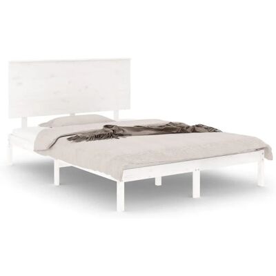 VidaXL 3104784 Sängkarm - Valkoinen, 140x190 cm, Massiivinen mäntypuu VidaXL 3104784 Sängkarm - Valkoinen, 140x190 cm, Massiivinen mäntypuu