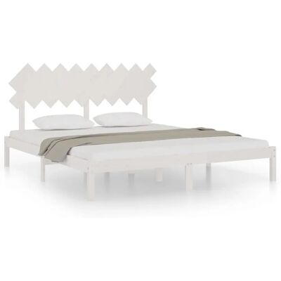 vidaXL Bettrahmen - 200x200 cm, Weiß, Massivholz vidaXL Bettrahmen - 200x200 cm, Weiß, Massivholz